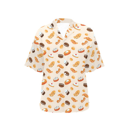 Biscuit Pattern Print Design 01 Women's Hawaiian Shirt
