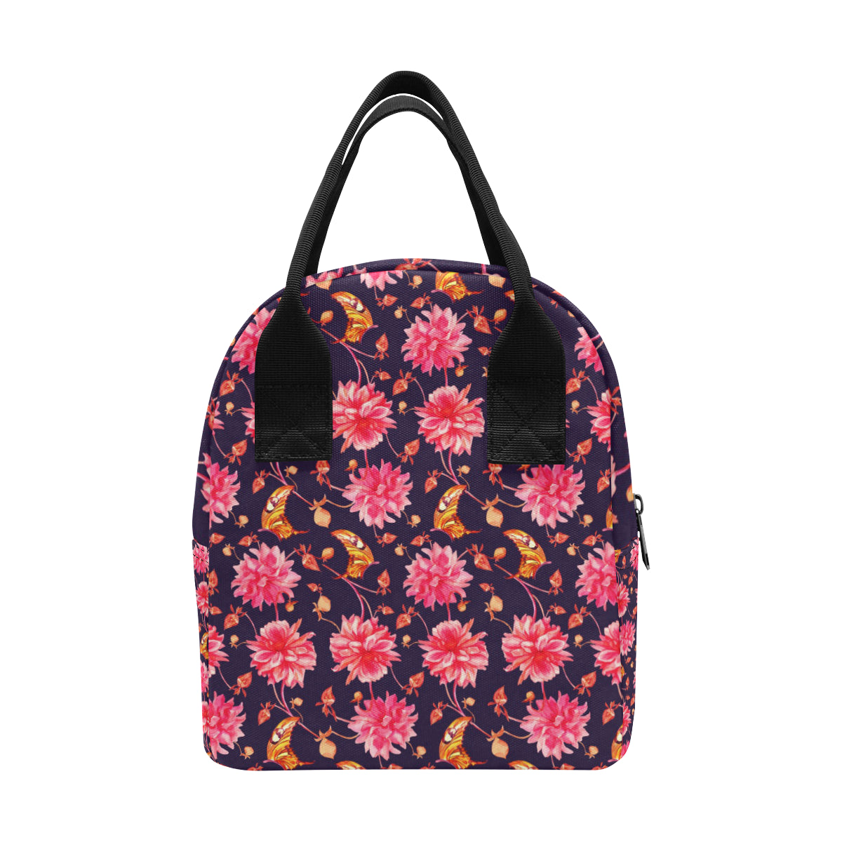 Dahlia Pattern Print Design DH03 Insulated Lunch Bag