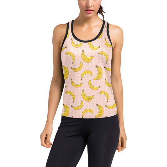 Banana Pattern Print Design BA06 Women's Racerback Tank Top
