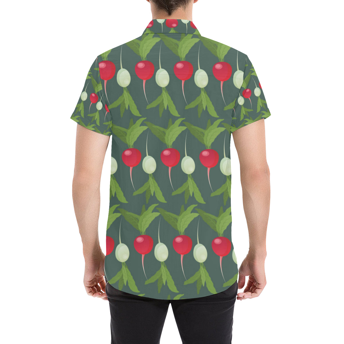 Radish Pattern Print Design A03 Men's Short Sleeve Button Up Shirt
