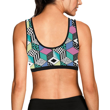 90s Pattern Print Design 3 Sports Bra