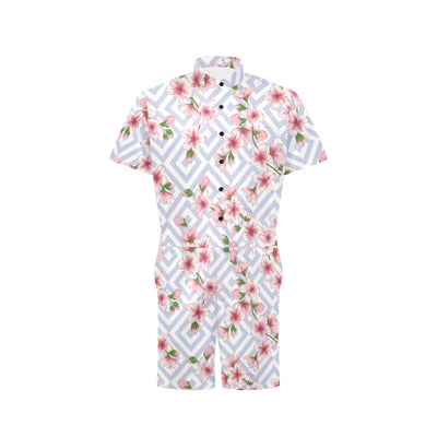 Cherry Blossom Pattern Print Design CB07 Men's Romper