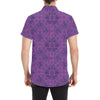 Bohemian Lotus Mandala Style Men's Short Sleeve Button Up Shirt