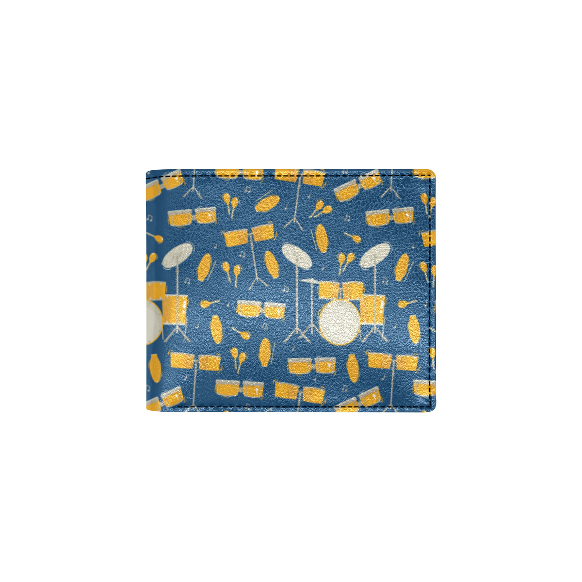 Drum Set Pattern Print Design 03 Men's ID Card Wallet