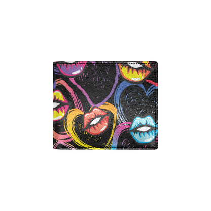 Pop Art Lip Pattern Print Design A03 Men's ID Card Wallet