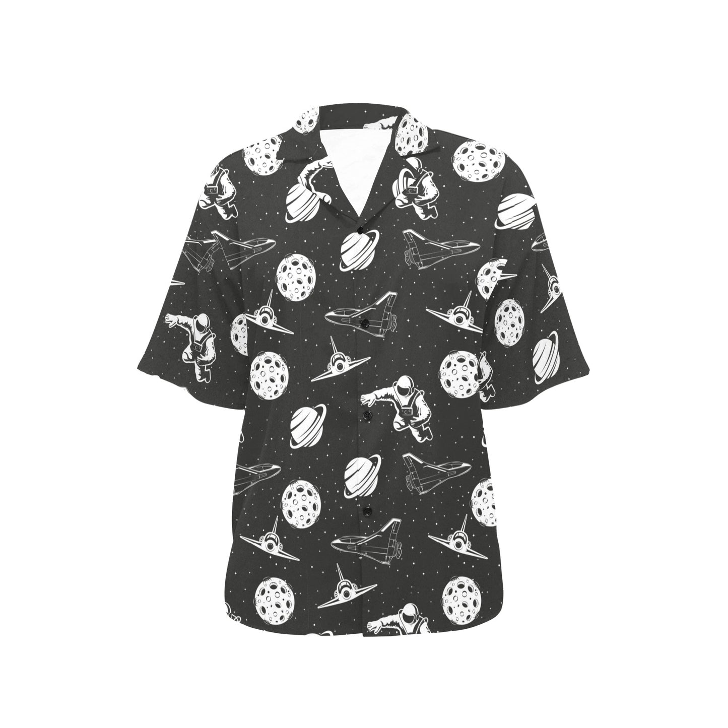 Space Astronauts Print Women's Hawaiian Shirt