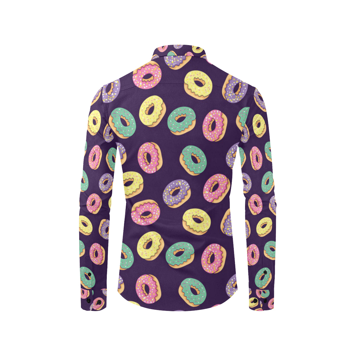 Donut Pattern Print Design DN08 Men's Long Sleeve Shirt