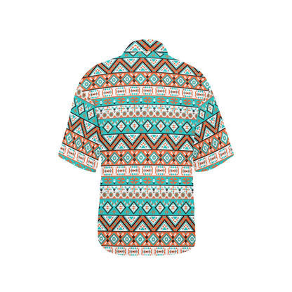 Navajo Style Print Pattern Women's Hawaiian Shirt