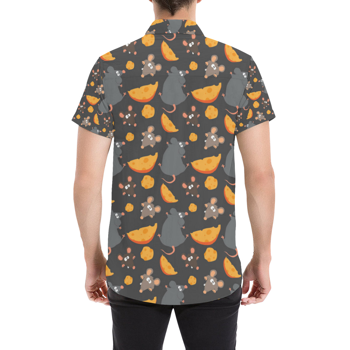 Rat Pattern Print Design 04 Men's Short Sleeve Button Up Shirt