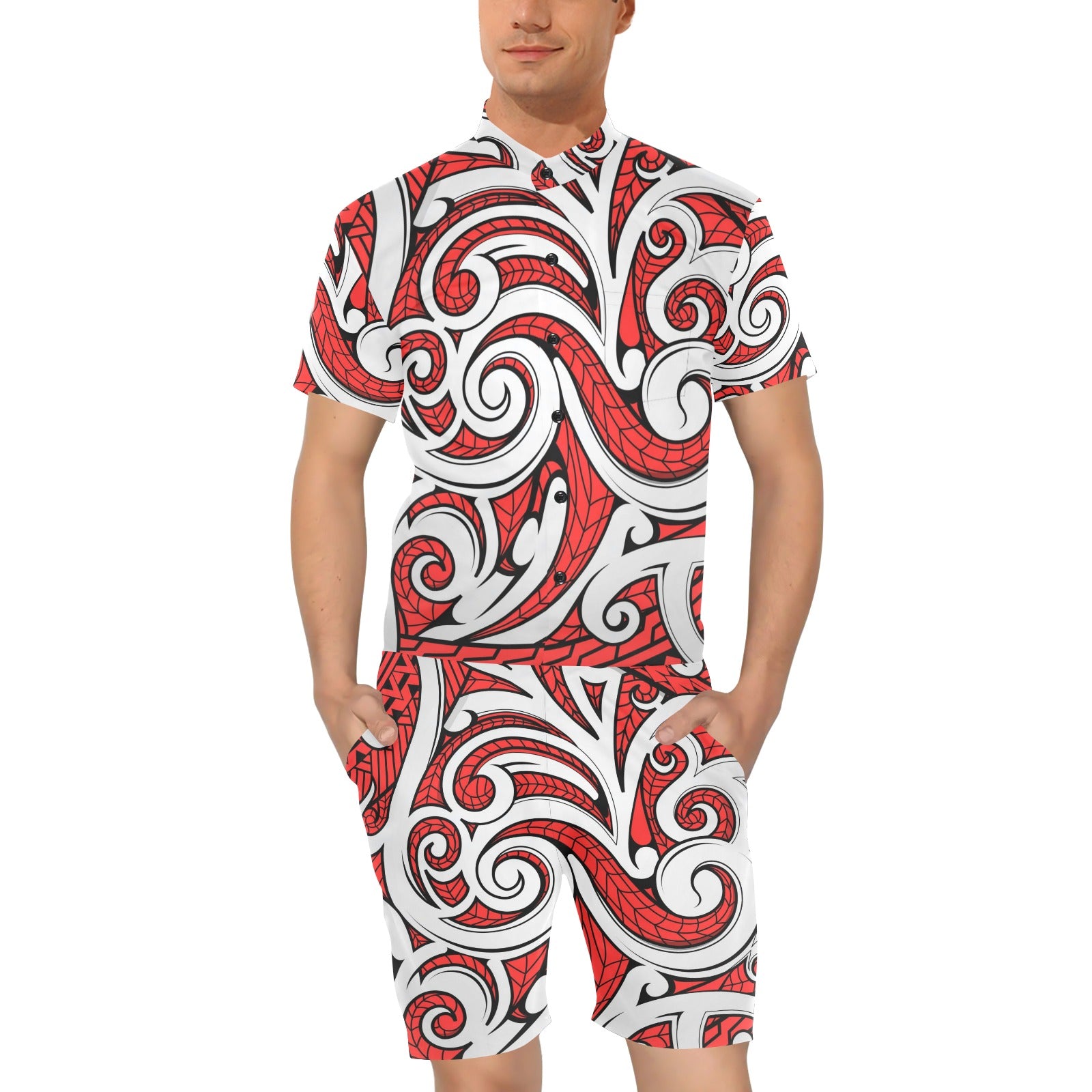 Maori Polynesian Themed Design Print Men's Romper