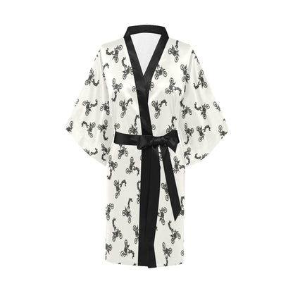 Motocross Pattern Print Design 03 Women's Short Kimono