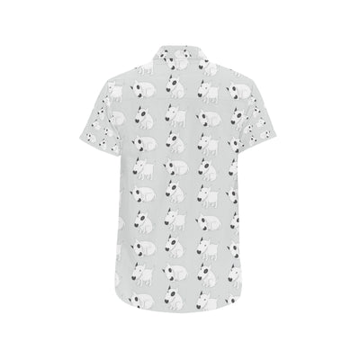 Bull Terrier hand draw Print Pattern Men's Short Sleeve Button Up Shirt