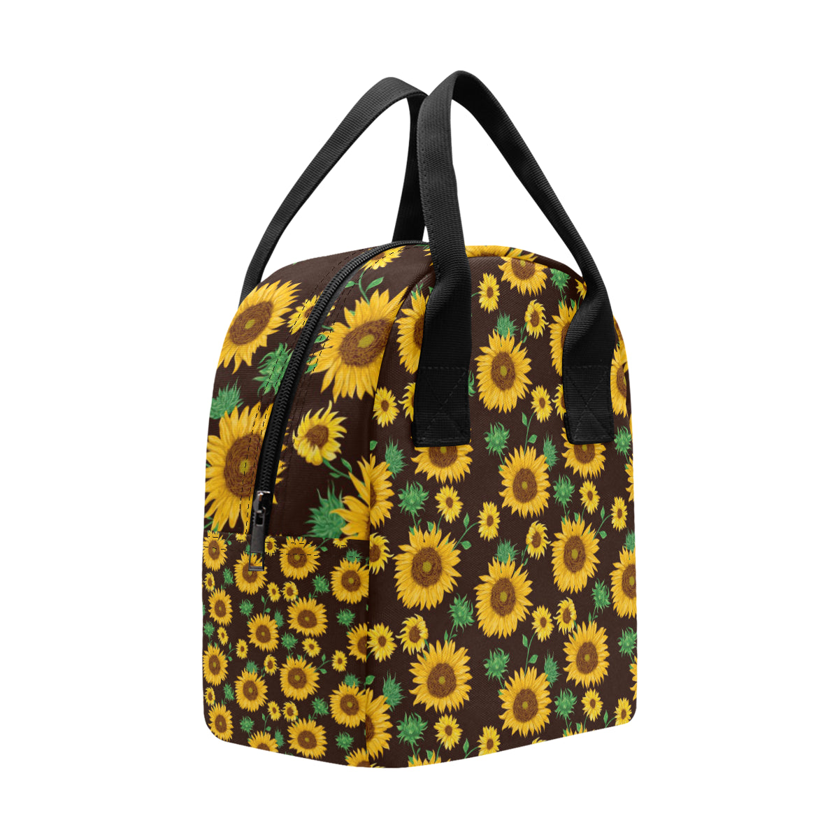 Sunflower Pattern Print Design SF01 Insulated Lunch Bag