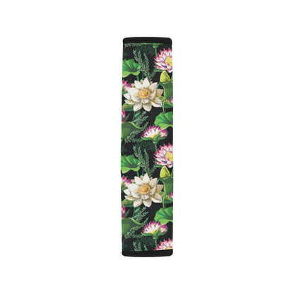Water Lily Pattern Print Design WL010 Car Seat Belt Cover