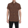 Agricultural Gold Wheat Print Pattern Men's Short Sleeve Button Up Shirt