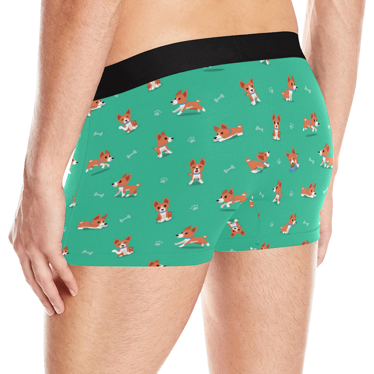 Basenji Pattern Print Design 02 Men's Boxer Briefs