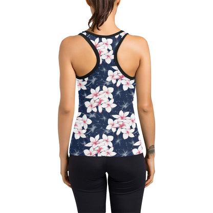 Plumeria Pattern Print Design PM017 Women's Racerback Tank Top