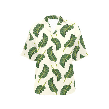 Kale Pattern Print Design 03 Women's Hawaiian Shirt