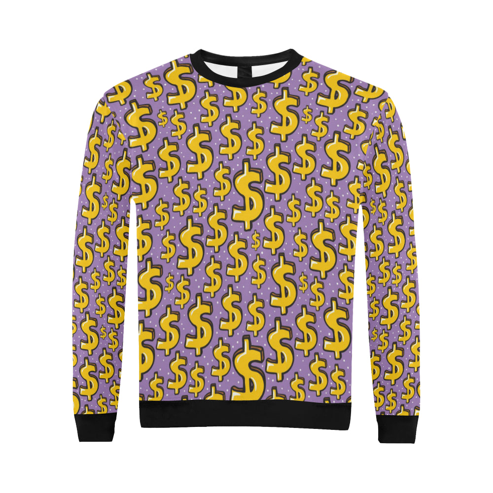 Dollar Pattern Print Design DO01 Men Long Sleeve Sweatshirt