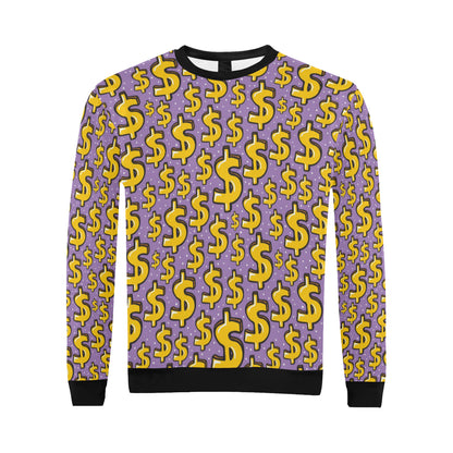Dollar Pattern Print Design DO01 Men Long Sleeve Sweatshirt