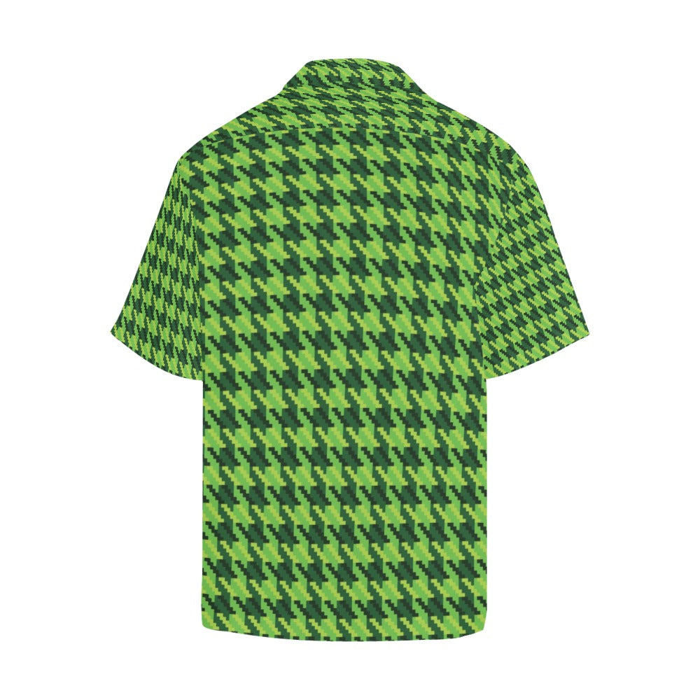 St Patricks Day Houndstooth Pattern Print LKS301 Men's Hawaiian Shirt