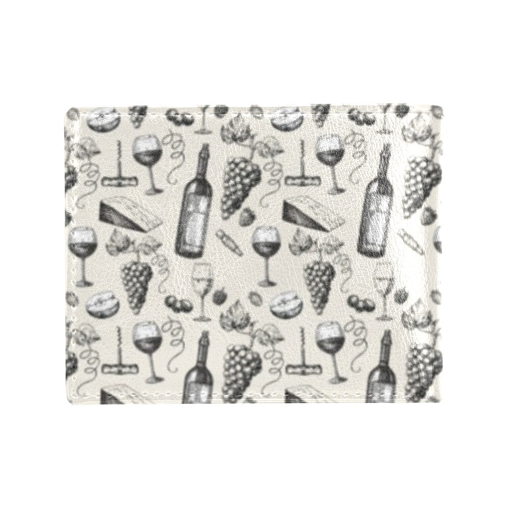 Wine Themed Print Design LKS306 Men's ID Card Wallet