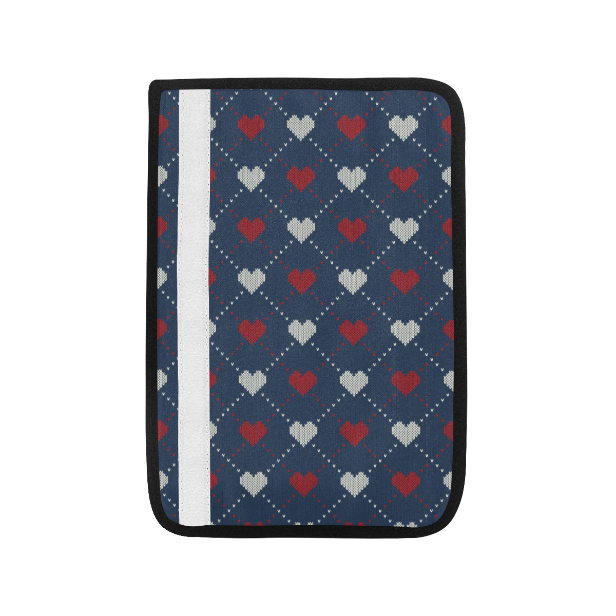 Heart Knit Pattern Print Design HE05 Car Seat Belt Cover