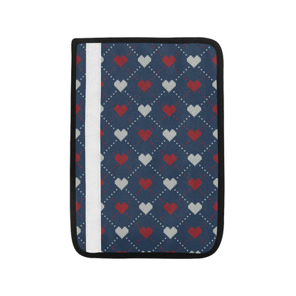 Heart Knit Pattern Print Design HE05 Car Seat Belt Cover