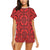 Bandana Red Print Design LKS304 Women's Short Pajama Set