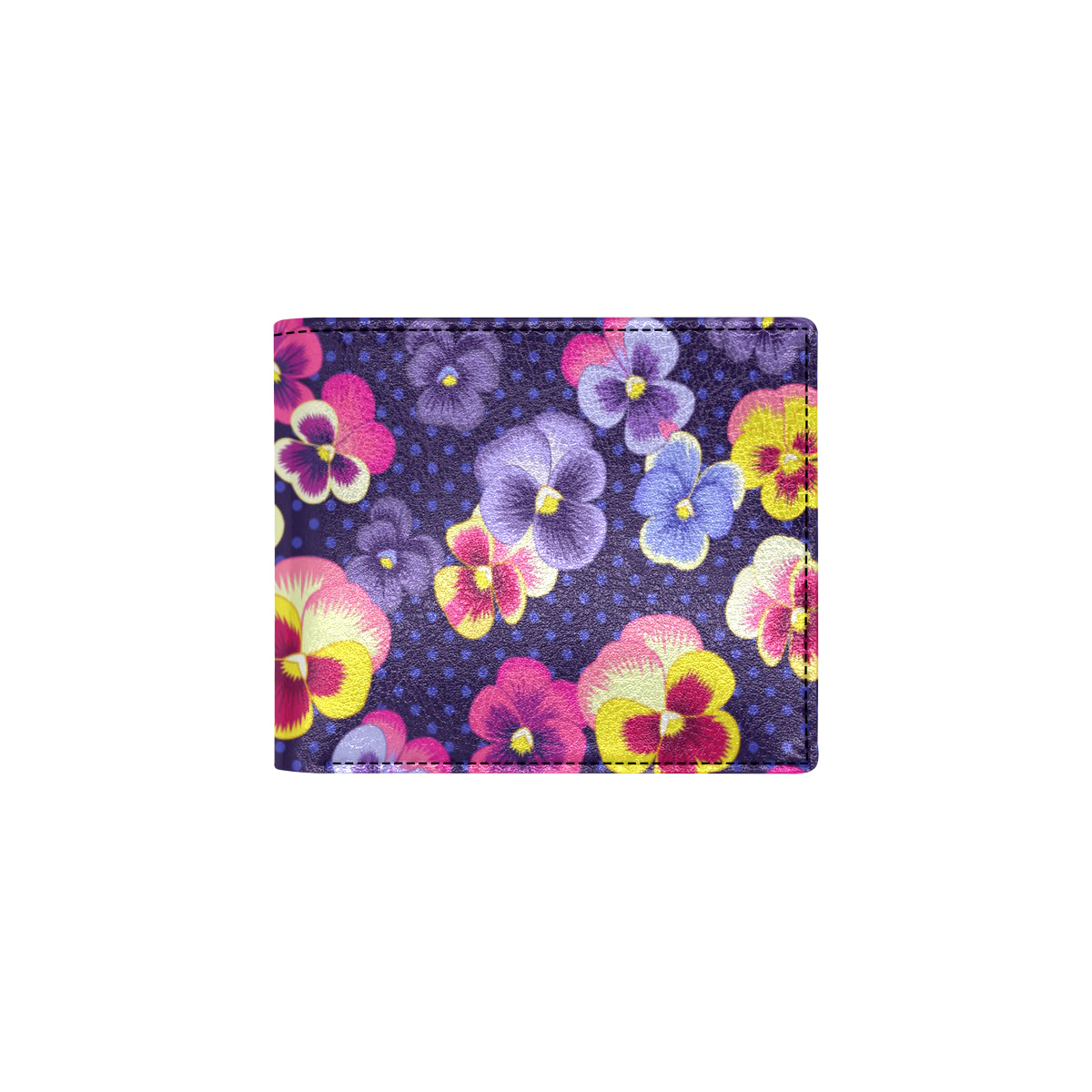 Pansy Pattern Print Design PS04 Men's ID Card Wallet