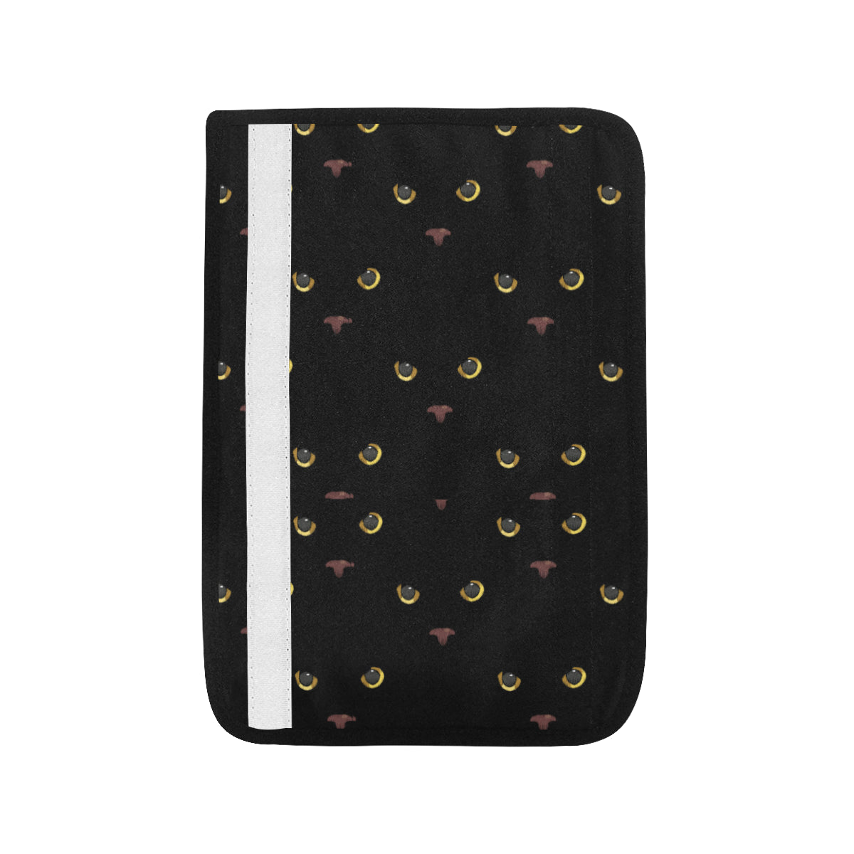 Black Cat Face Print Pattern Car Seat Belt Cover