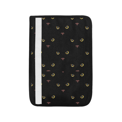 Black Cat Face Print Pattern Car Seat Belt Cover