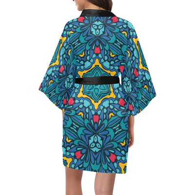 Kaleidoscope Pattern Print Design 04 Women's Short Kimono