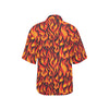 Flame Fire Print Pattern Women's Hawaiian Shirt