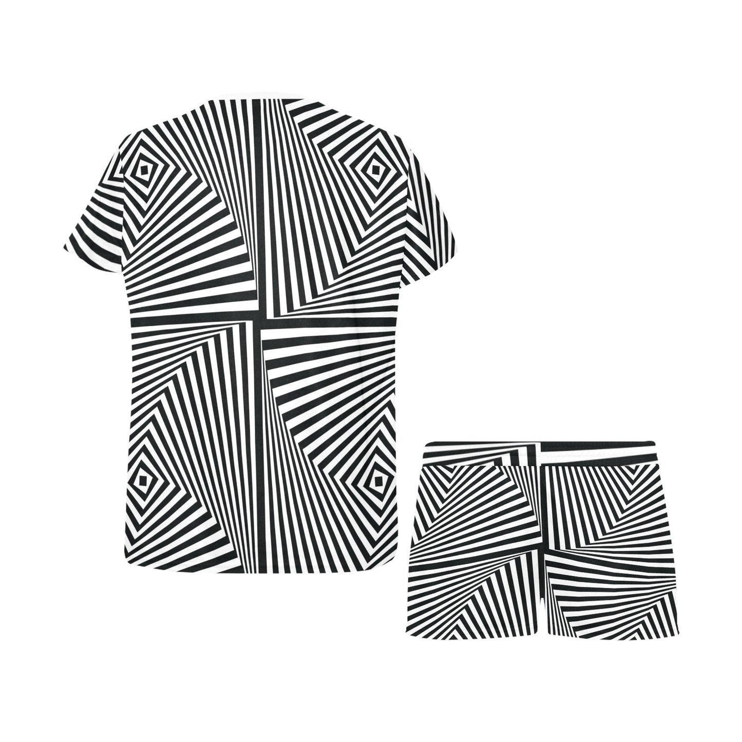 Vortex Print Design LKS302 Women's Short Pajama Set
