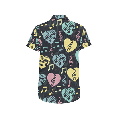 Music note Pattern Print Design A03 Men's Short Sleeve Button Up Shirt