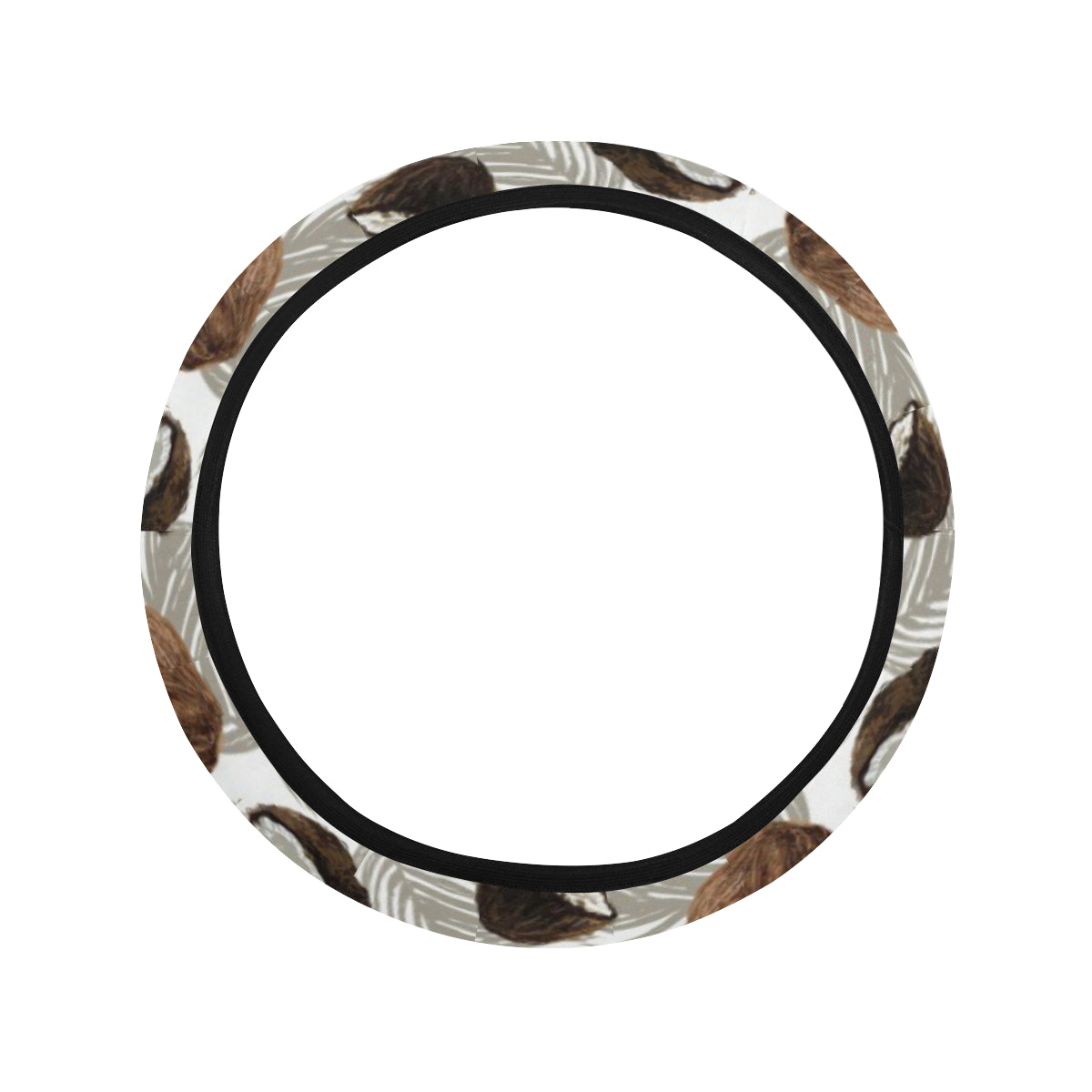 Coconut Pattern Print Design CN03 Steering Wheel Cover with Elastic Edge