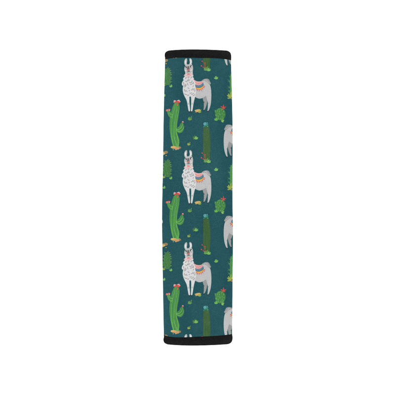 Llama Cactus Pattern Print Design 013 Car Seat Belt Cover