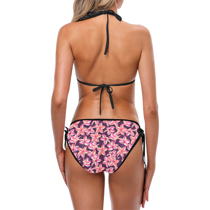 Purple Plumeria Pattern Print Design PM010 Bikini