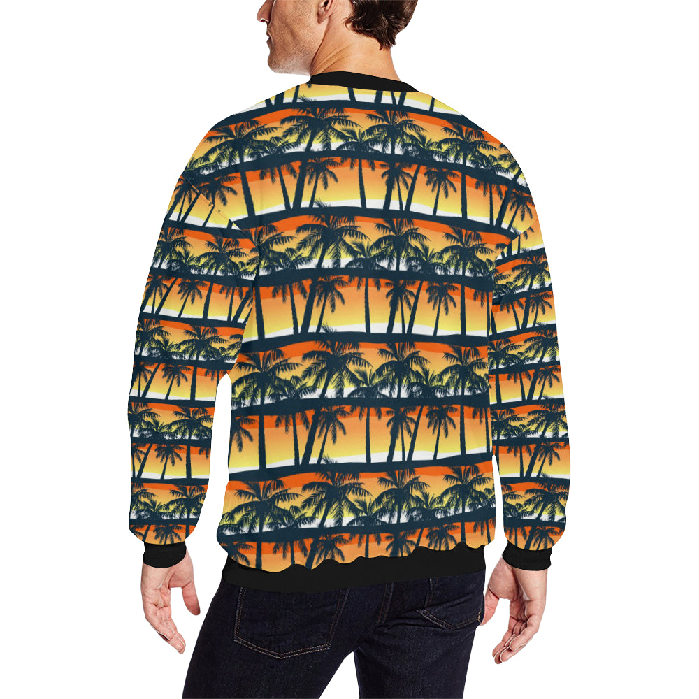 Palm Tree Pattern Print Design PT011 Men Long Sleeve Sweatshirt