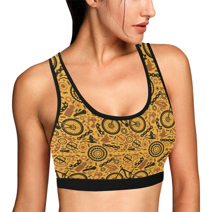 Mountain bike Pattern Print Design 03 Sports Bra