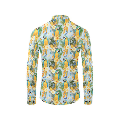 Parrot Pattern Print Design A04 Men's Long Sleeve Shirt