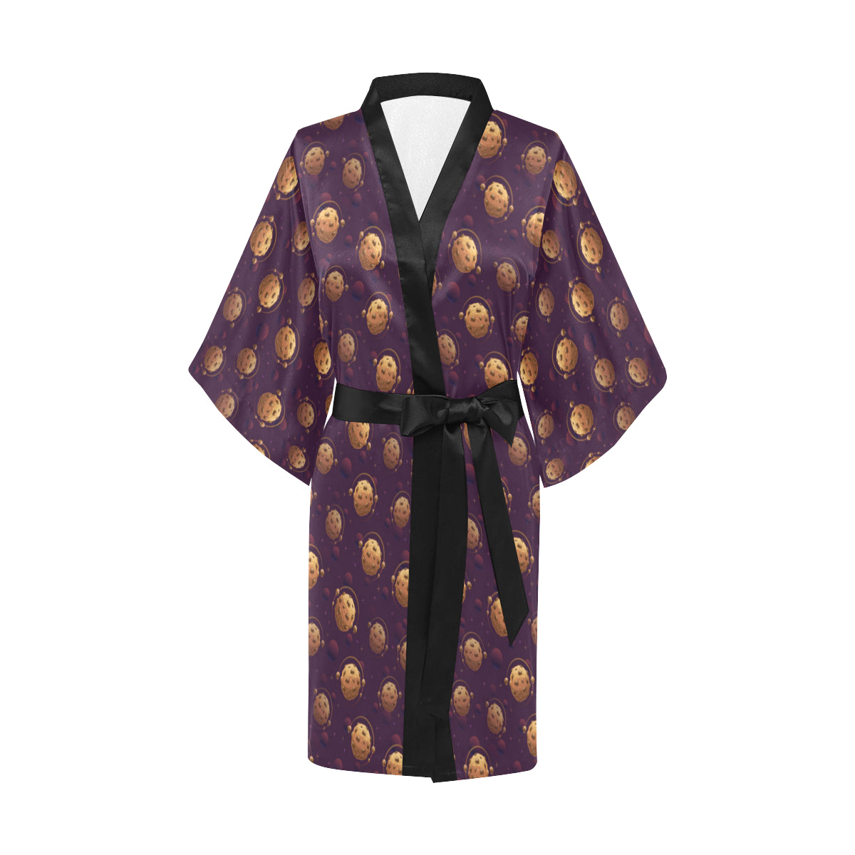 Cookie Pattern Print Design 03 Women's Short Kimono