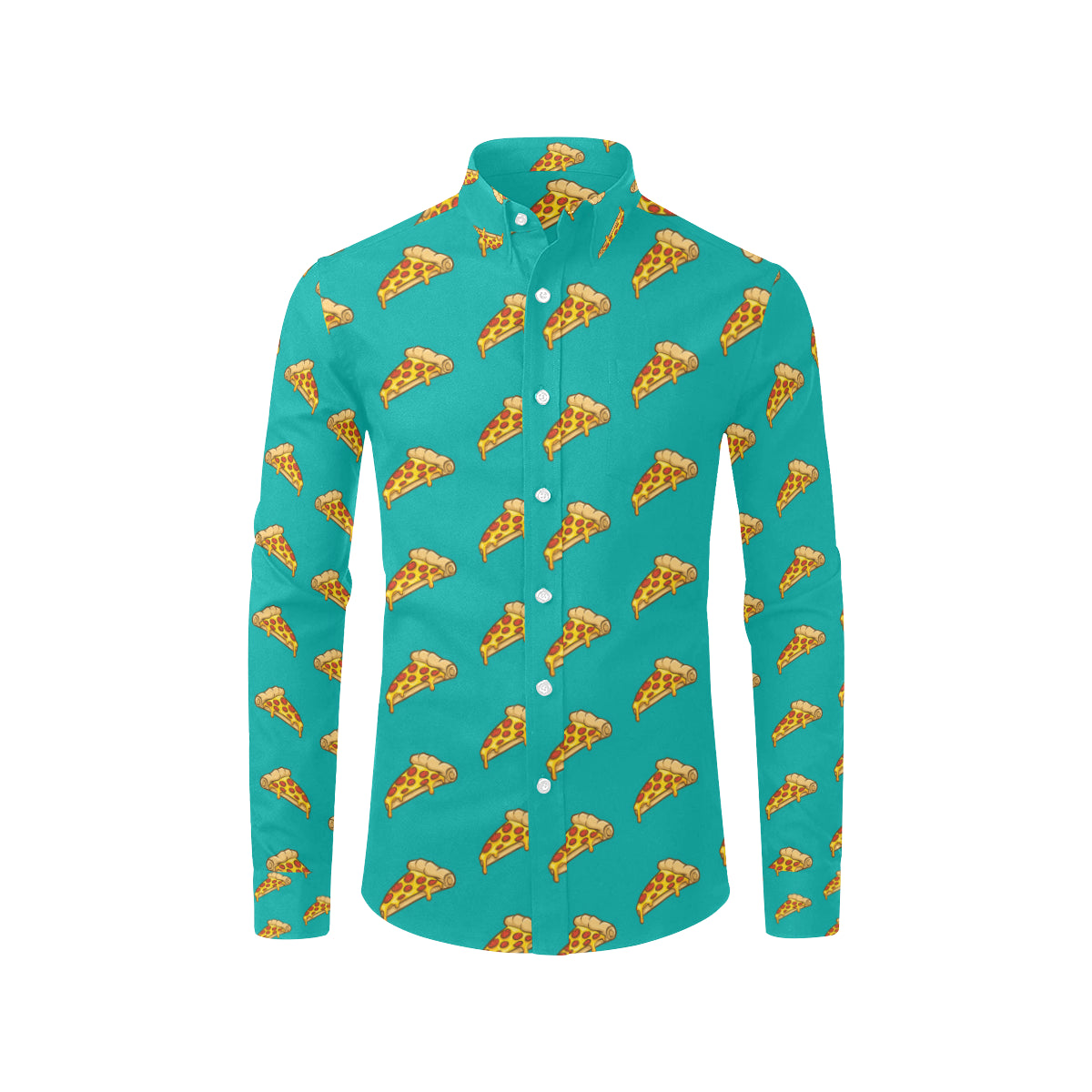 Pizza Pattern Print Design A03 Men's Long Sleeve Shirt