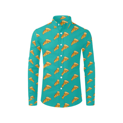 Pizza Pattern Print Design A03 Men's Long Sleeve Shirt