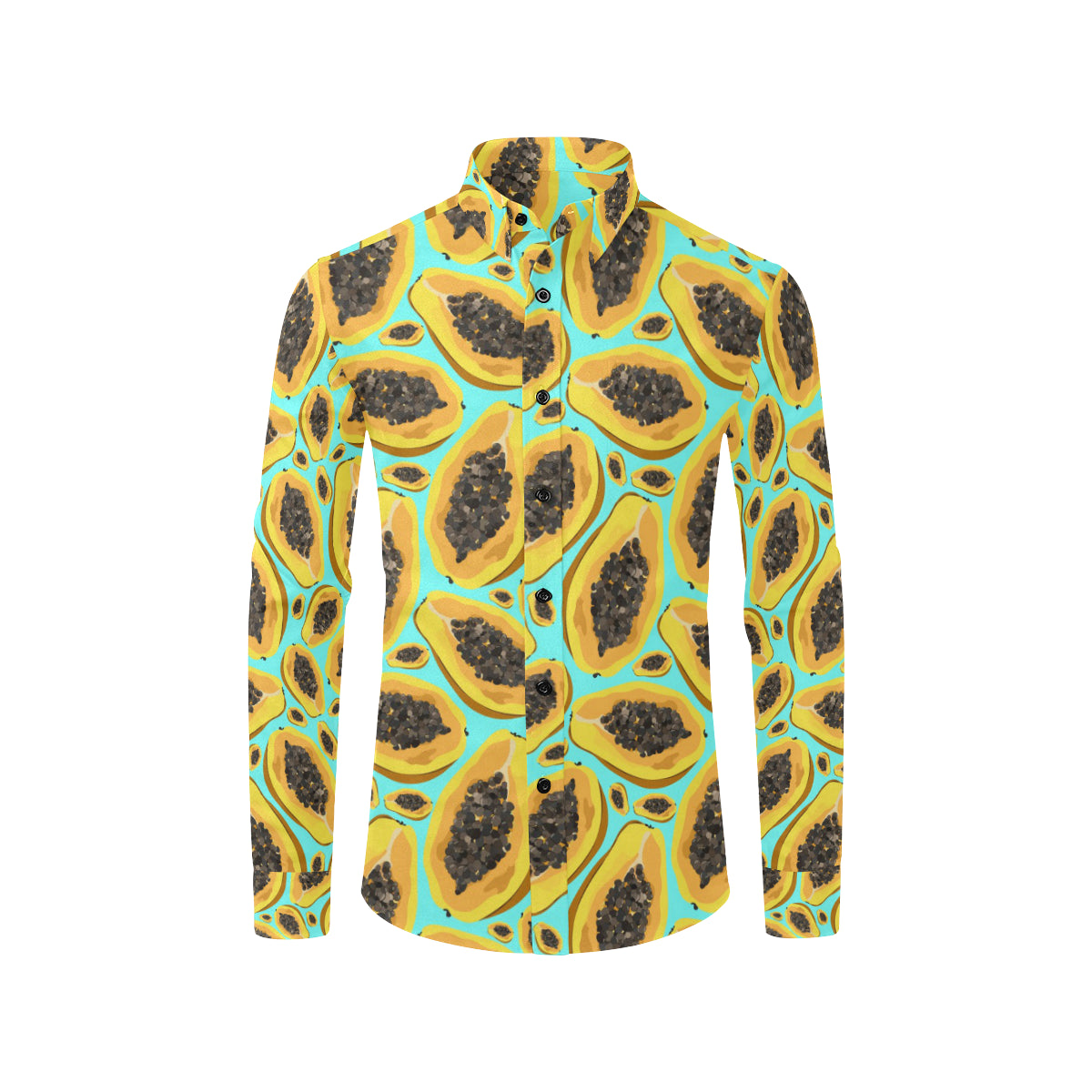 Papaya Pattern Print Design PP03 Men's Long Sleeve Shirt