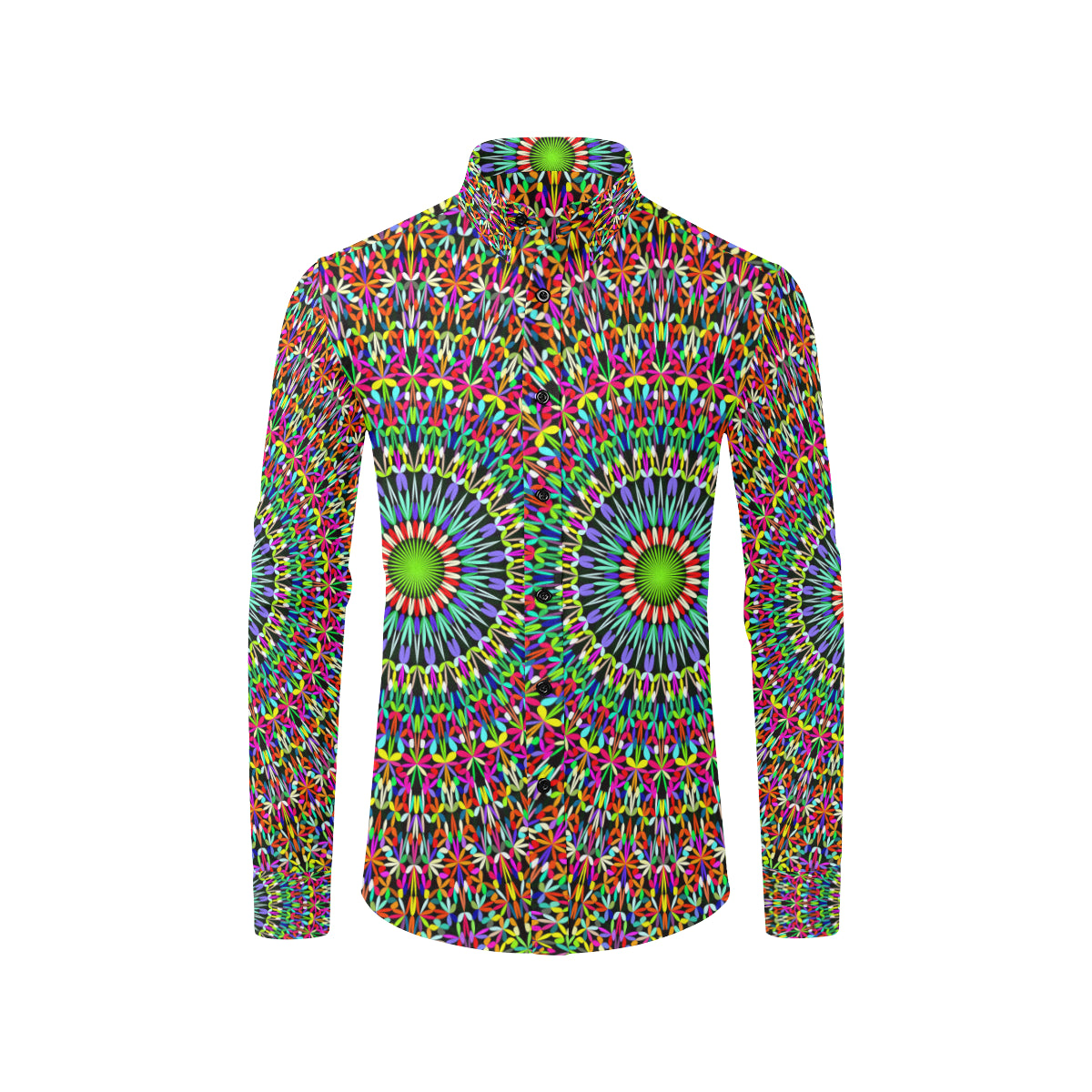 Bohemian Colorful Style Print Men's Long Sleeve Shirt