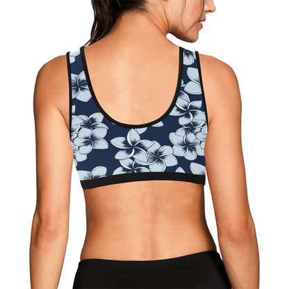 Plumeria Pattern Print Design A02 Sports Bra