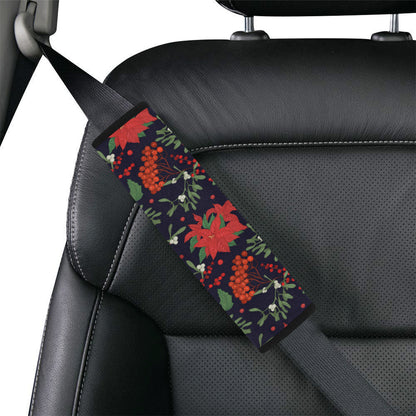 Poinsettia Pattern Print Design POT02 Car Seat Belt Cover