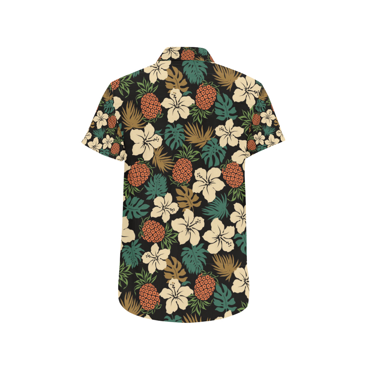 Hawaiian Themed Pattern Print Design H08 Men's Short Sleeve Button Up Shirt